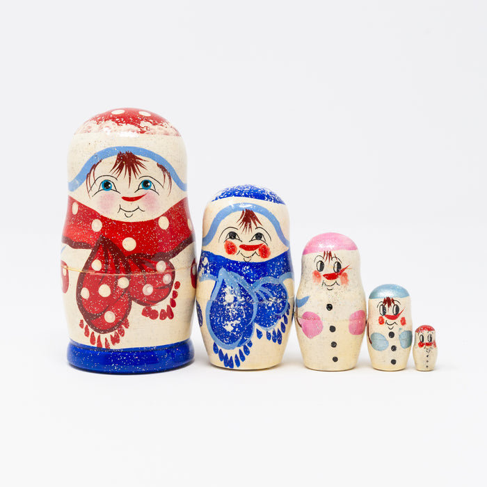 Red Frosted Snowman  Family