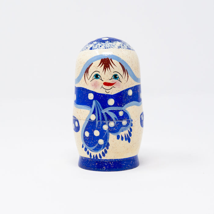 Blue Frosted Snowman Family