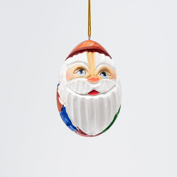 Hand-carved Egg-shaped Grandfather Frost Ornament