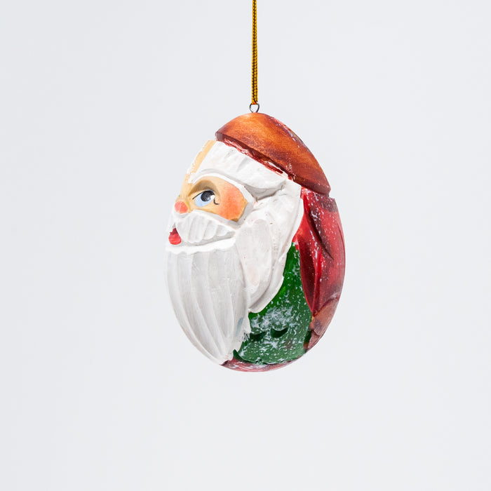 Hand-carved Egg-shaped Grandfather Frost Ornament