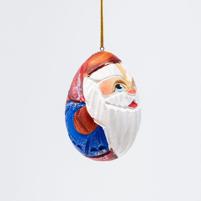Hand-carved Egg-shaped Grandfather Frost Ornament
