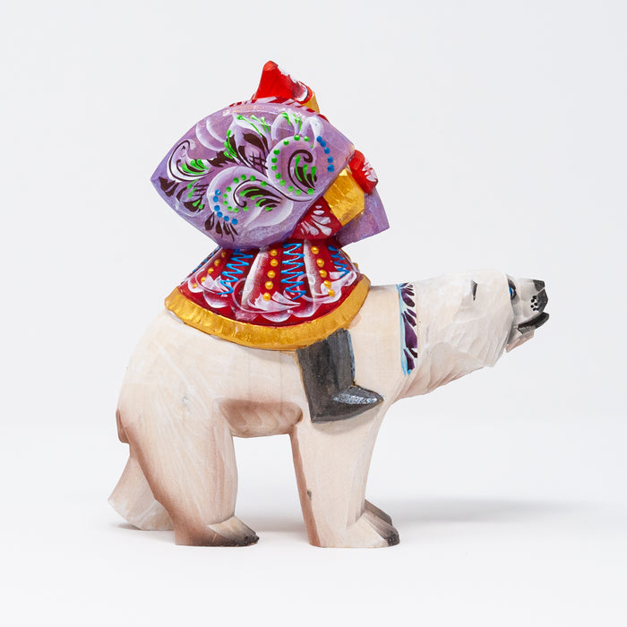 Hand-carved Grandfather Frost Riding a Polar Bear