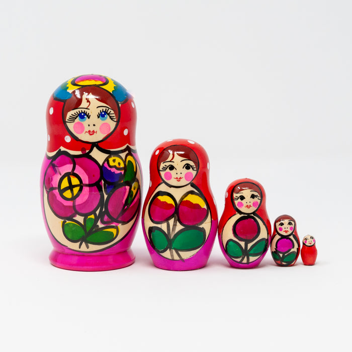 Traditional Polkhovsky Maidan Doll – Set of 5 (Multiple Colour Options)