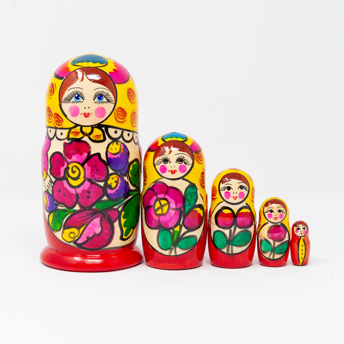 Traditional Polkhovsky Maidan Doll – Set of 5 (Multiple Colour Options)