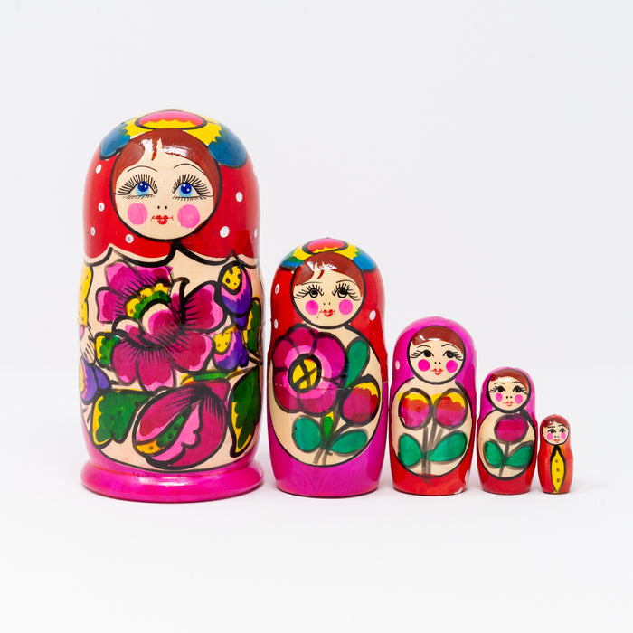 Traditional Polkhovsky Maidan Doll – Set of 5 (Multiple Colour Options)