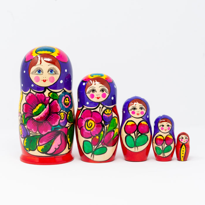 Traditional Polkhovsky Maidan Doll – Set of 5 (Multiple Colour Options)