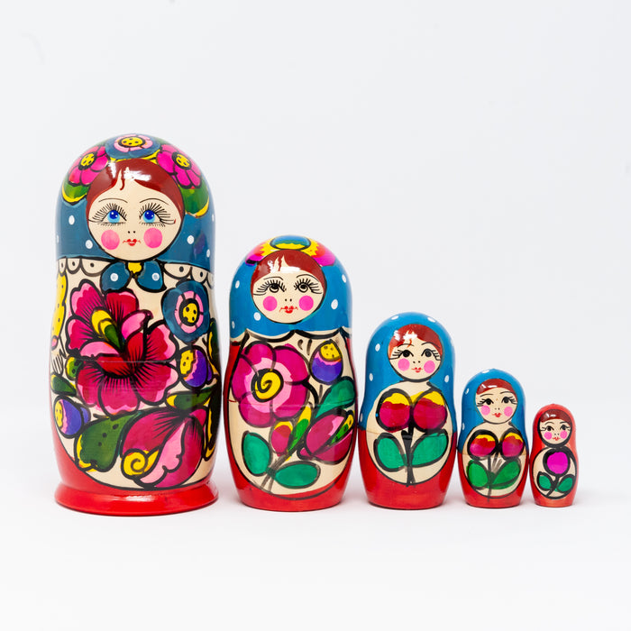 Traditional Polkhovsky Maidan Doll – Set of 5 (Multiple Colour Options)