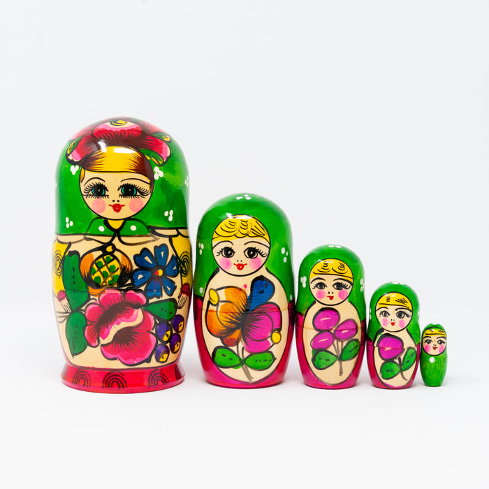 Traditional Polkhovsky Maidan Doll – Set of 5 (Multiple Colour Options)