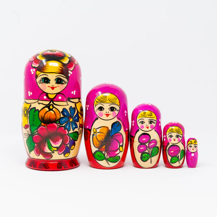 Traditional Polkhovsky Maidan Doll – Set of 5 (Multiple Colour Options)