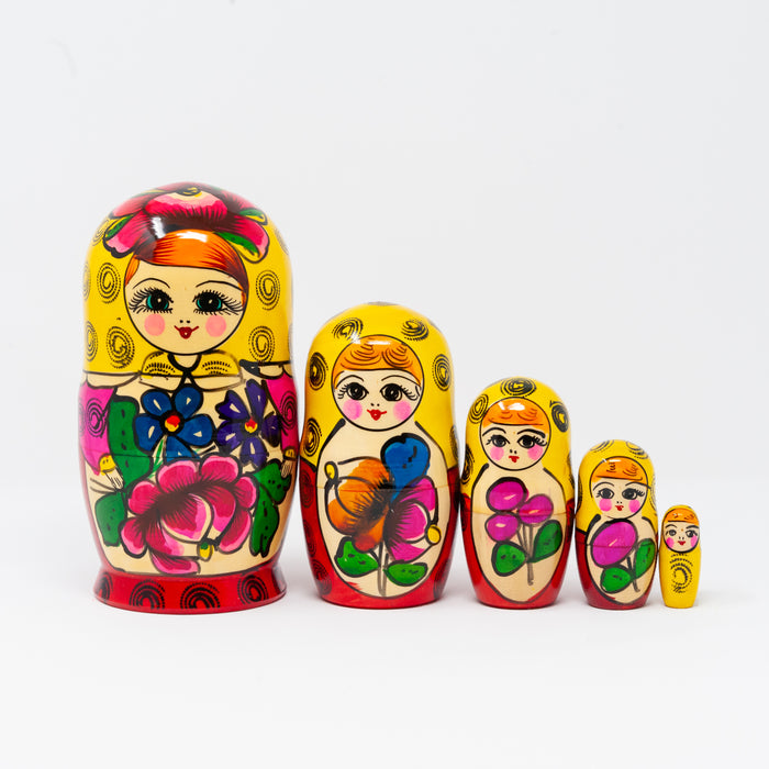 Traditional Polkhovsky Maidan Doll – Set of 5 (Multiple Colour Options)