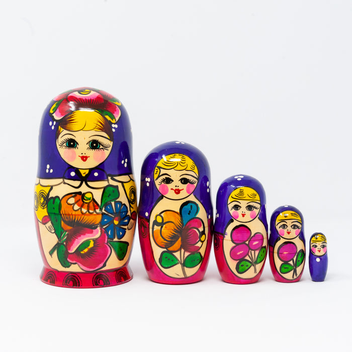Traditional Polkhovsky Maidan Doll – Set of 5 (Multiple Colour Options)