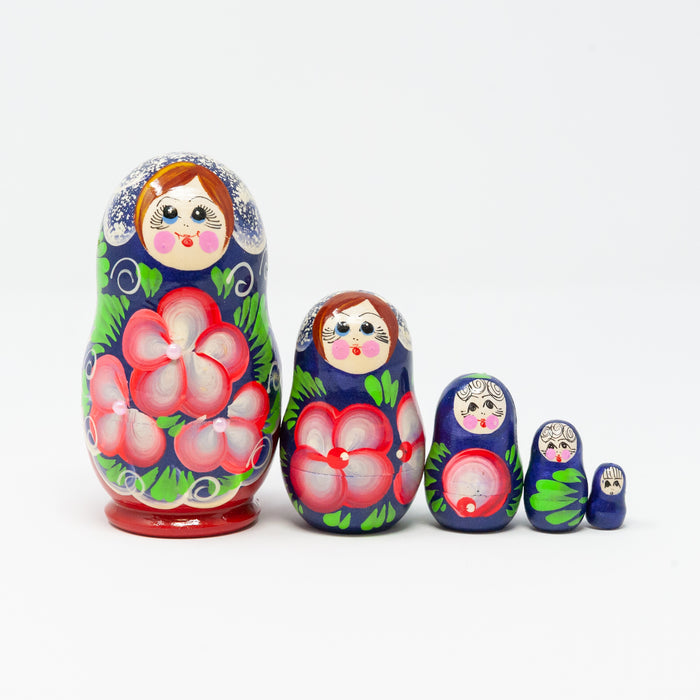 Floral Folk Artisan Doll – Set of 5 (Multiple Colour Options)