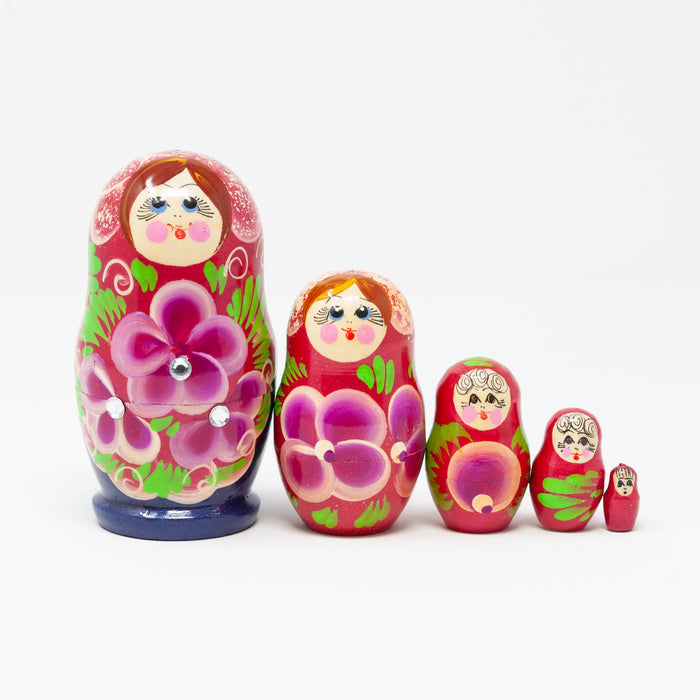 Floral Folk Artisan Doll – Set of 5 (Multiple Colour Options)