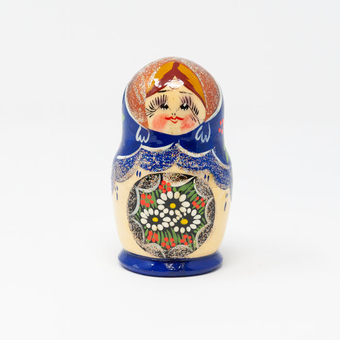 Daisies on the Black Tray Folk Artisan Doll – Set of 5 (Multiple Colour Options)