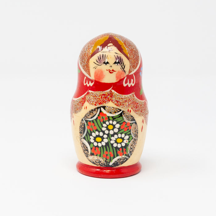 Daisies on the Black Tray Folk Artisan Doll – Set of 5 (Multiple Colour Options)