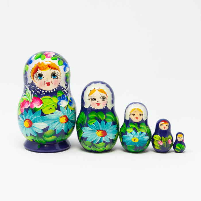 Folk Artisan Floral Doll – Set of 5 (Multiple Colour Options)
