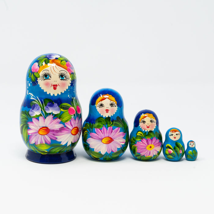 Folk Artisan Floral Doll – Set of 5 (Multiple Colour Options)