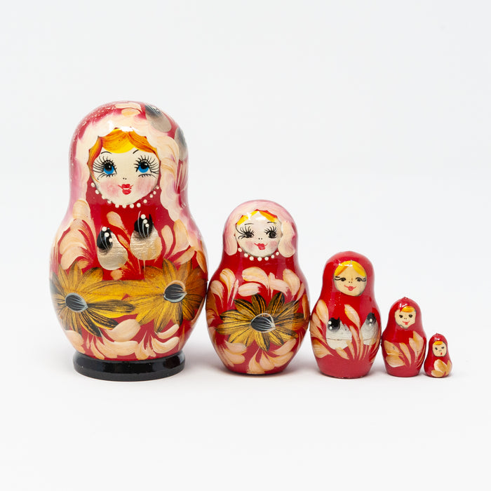 Pastel Floral Folk Artisan Doll – Set of 5 (Multiple Colour Options)