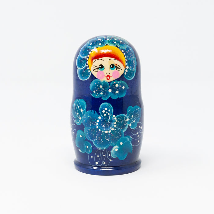 Blue on Blue Folk Artisan Doll – Set of 5