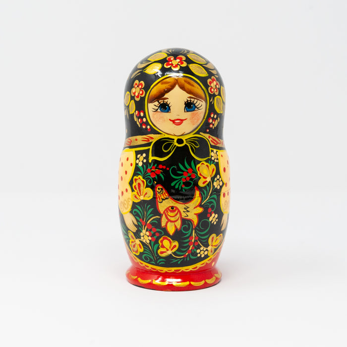 Artisanal Floral Doll with Golden Accents – Set of 5