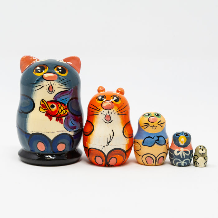 Mini Grey Cat – Set of 5