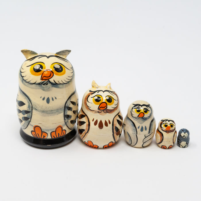 Mini Snowy Owl – Set of 5 (Two Colour Options)