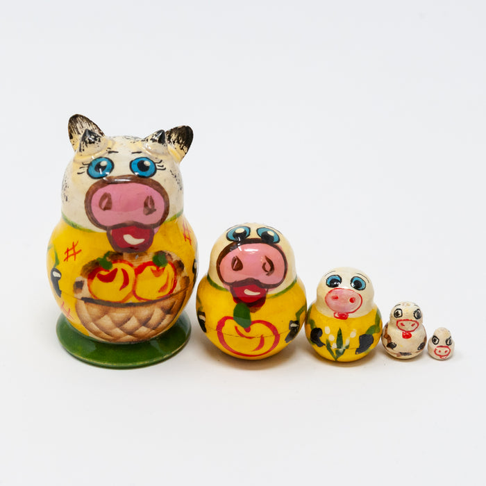 Mini White Cow – Set of 5