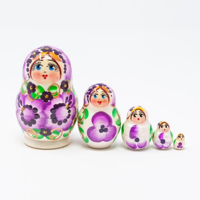 Miniature Floral Doll – Set of 5 (Multiple Colour Options)