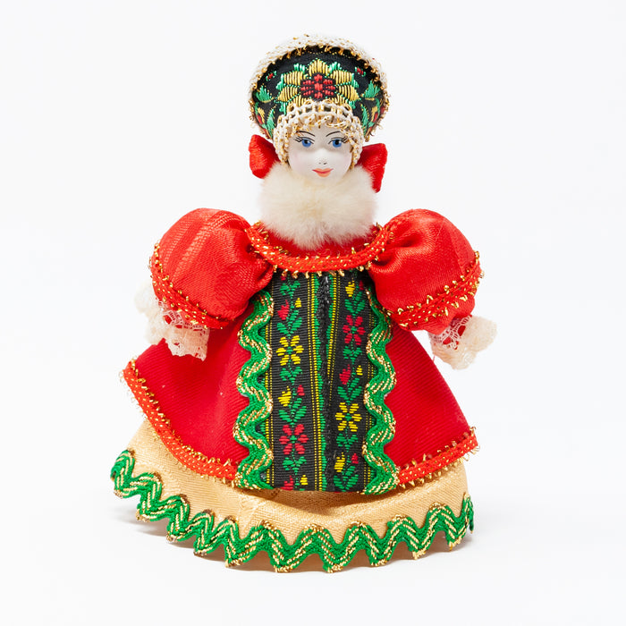 Winter Costume Doll Ornament (Red Colour Palette)