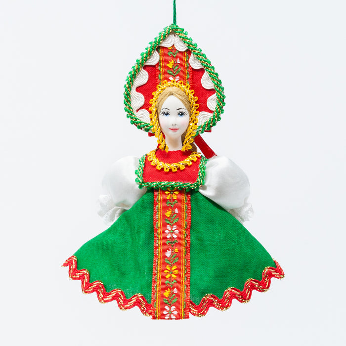 Russian Costume Doll Ornament (Green Colour Palette)