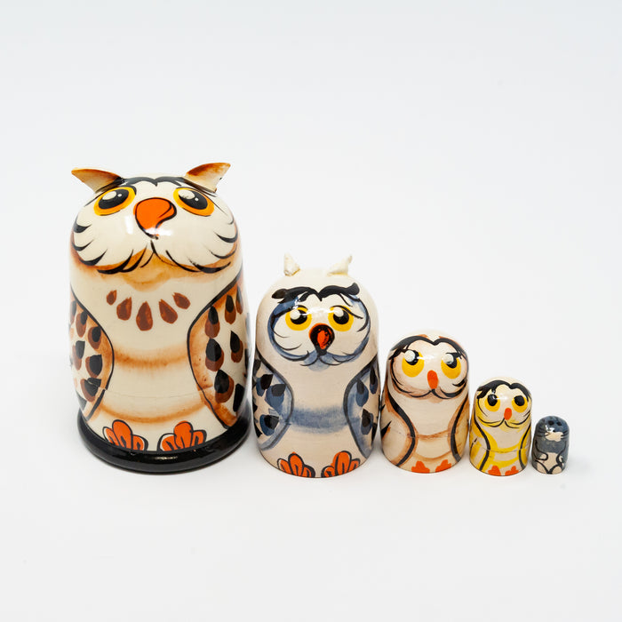 Mini Snowy Owl – Set of 5 (Two Colour Options)