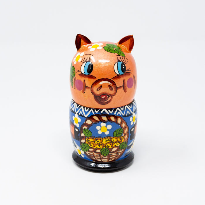 Piggy with Basket – Set of 5 (Two Colour Options)