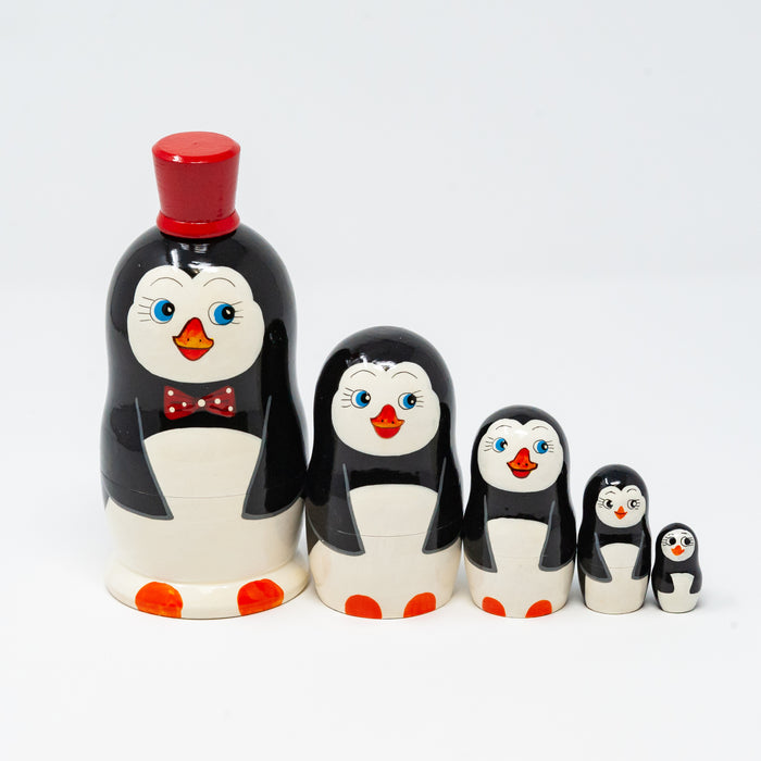 Penguin in a Top Hat – Set of 5 (Two Colour Options)