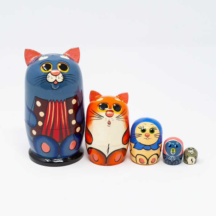 Grey Cat – Set of 5 (Multiple Design Options)