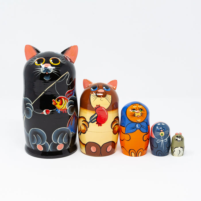 Black Cat Family – Set of 5 (Large)