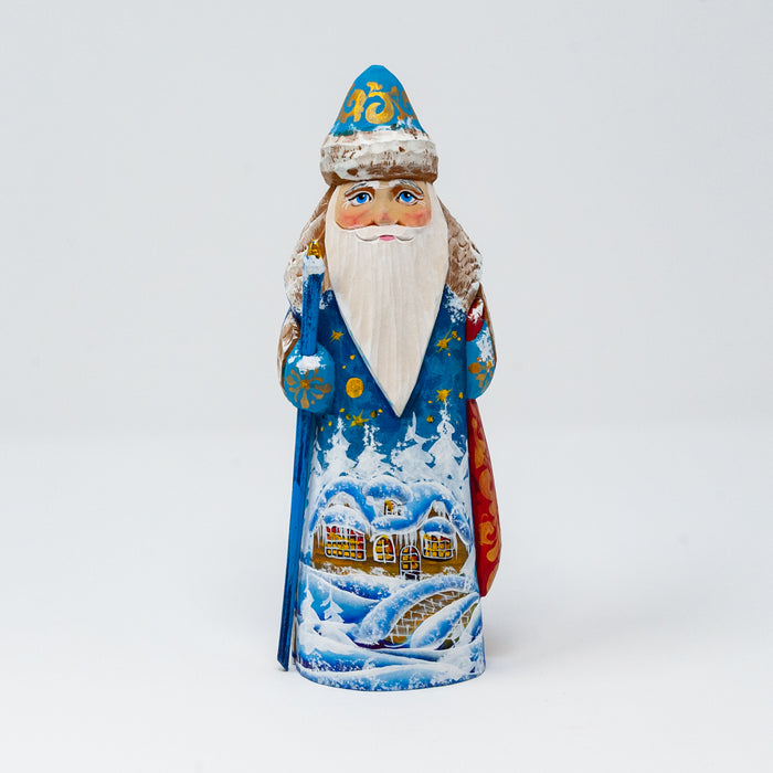 Hand-carved   Grandfather Frost with Winter Scenes