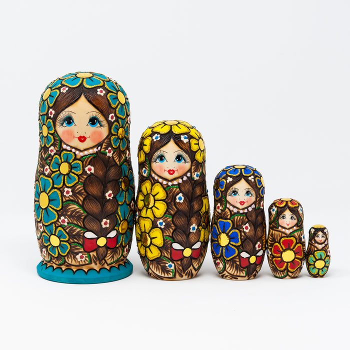 Wood-burned Dolls with – Sets of 5 (Multiple Colour Options)