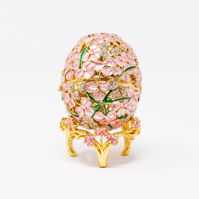 Pink Clover Leaf Imperial Faberge Egg Replica