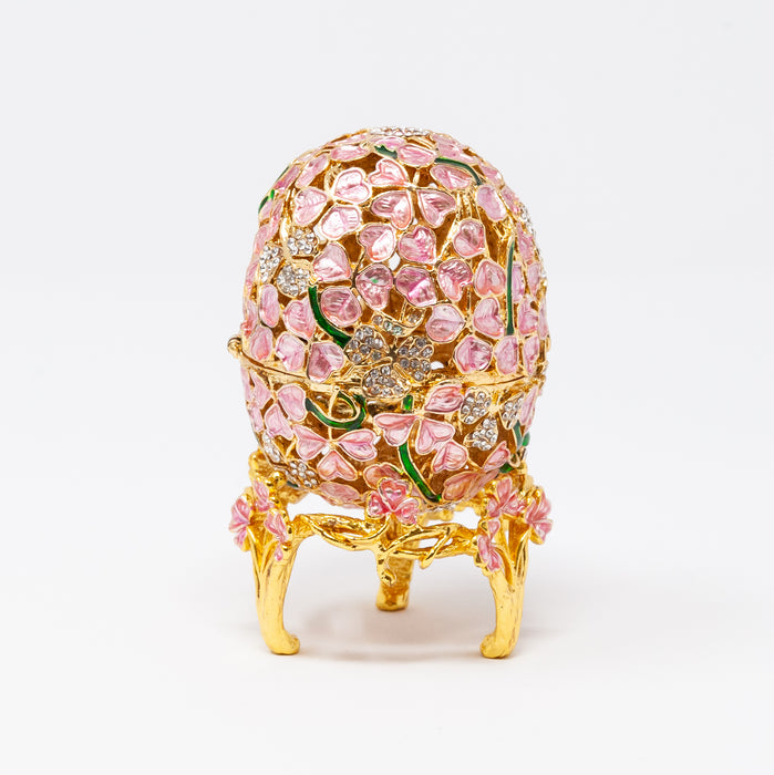 Pink Clover Leaf Imperial Faberge Egg Replica