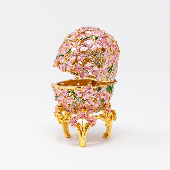 Pink Clover Leaf Imperial Faberge Egg Replica