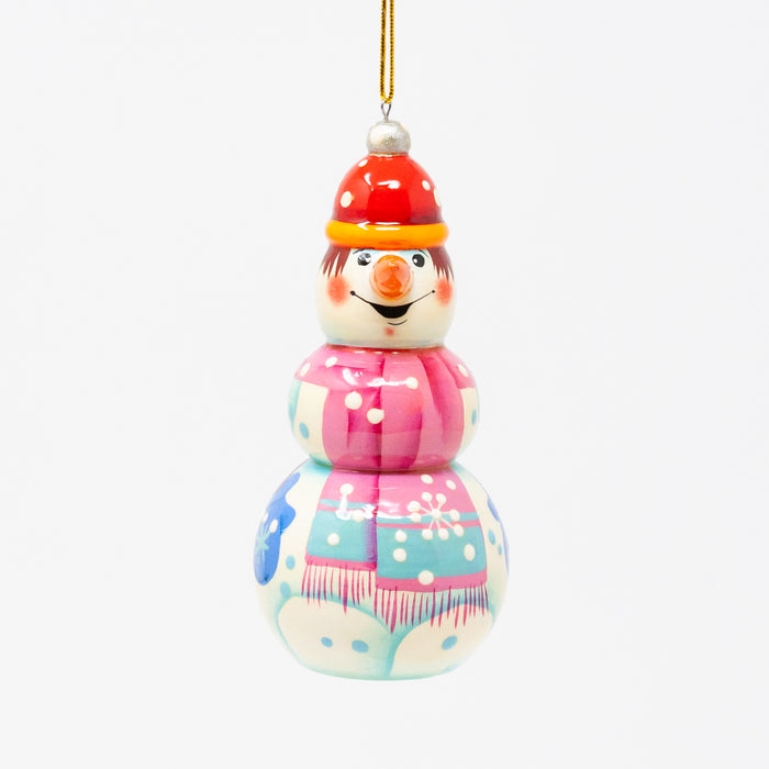 Snowman with Scarf Ornament (Multiple Colour Options)