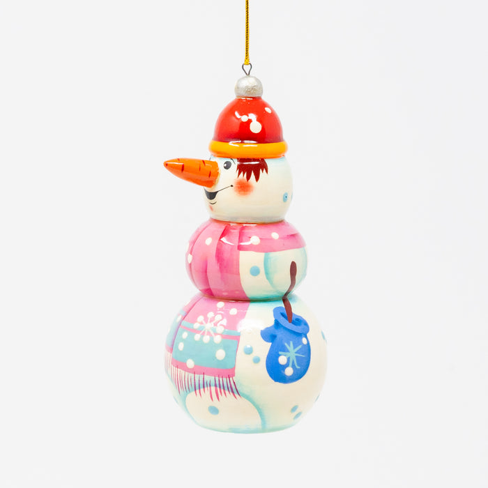 Snowman with Scarf Ornament (Multiple Colour Options)