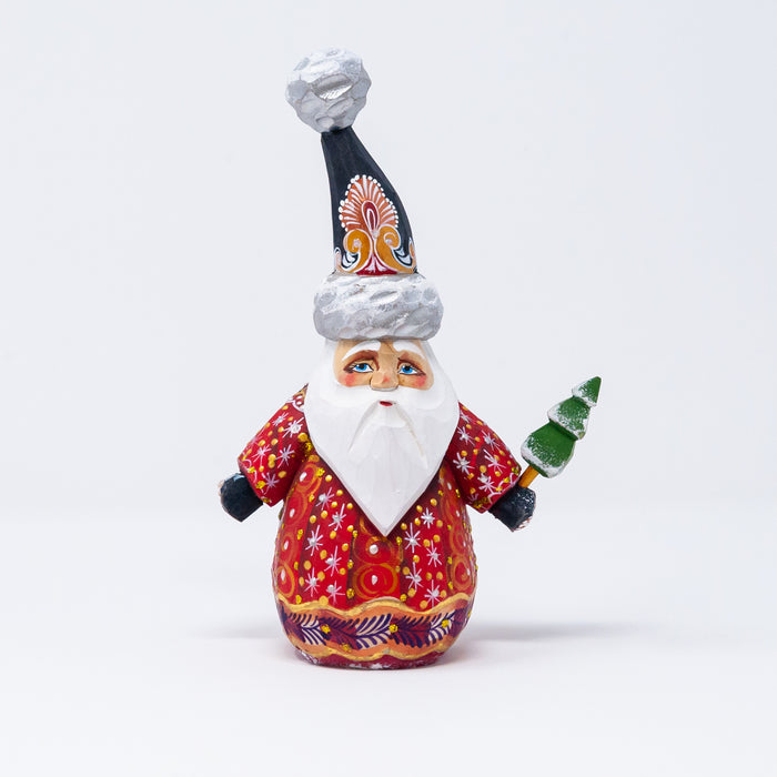 Tall Hat Hand-carved  Grandfather Frost (Multiple Designs and Colour Options)