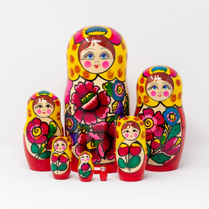 Traditional Polkhovsky Maidan  – Set of 7 (Multiple Colour Options)