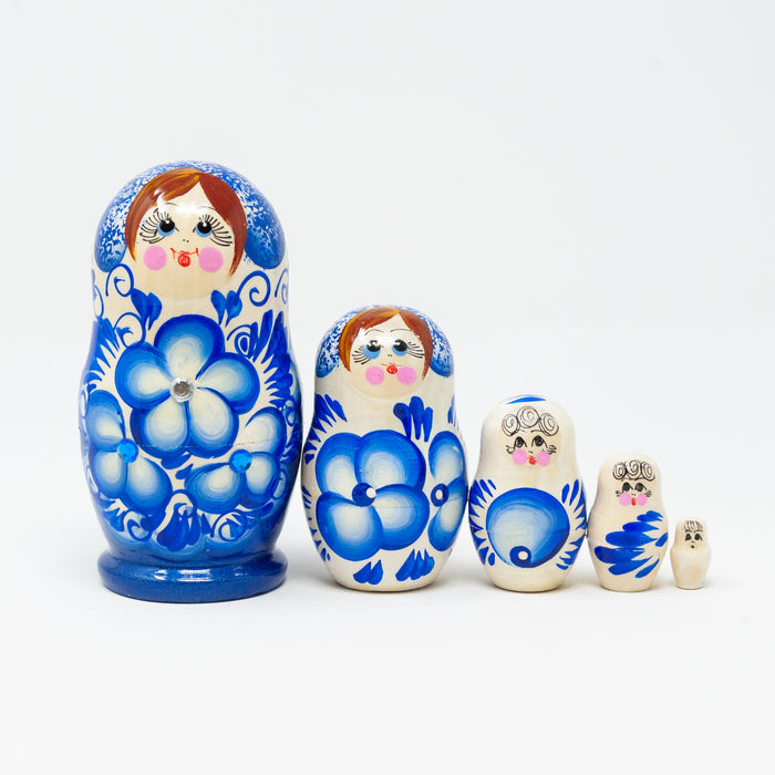 Floral Folk Artisan Doll – Set of 5 (Multiple Colour Options)