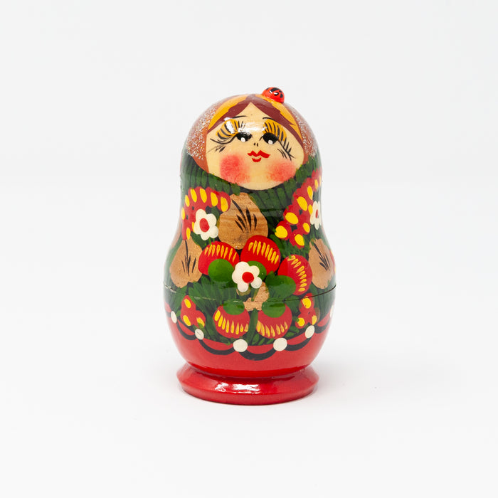 Folk Artisan Doll with a Ladybug – Set of 5