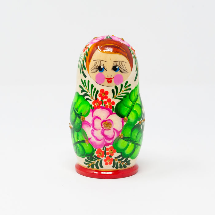 Bright Floral Folk Artisan Doll – Set of 5 (Multiple Colour Options)