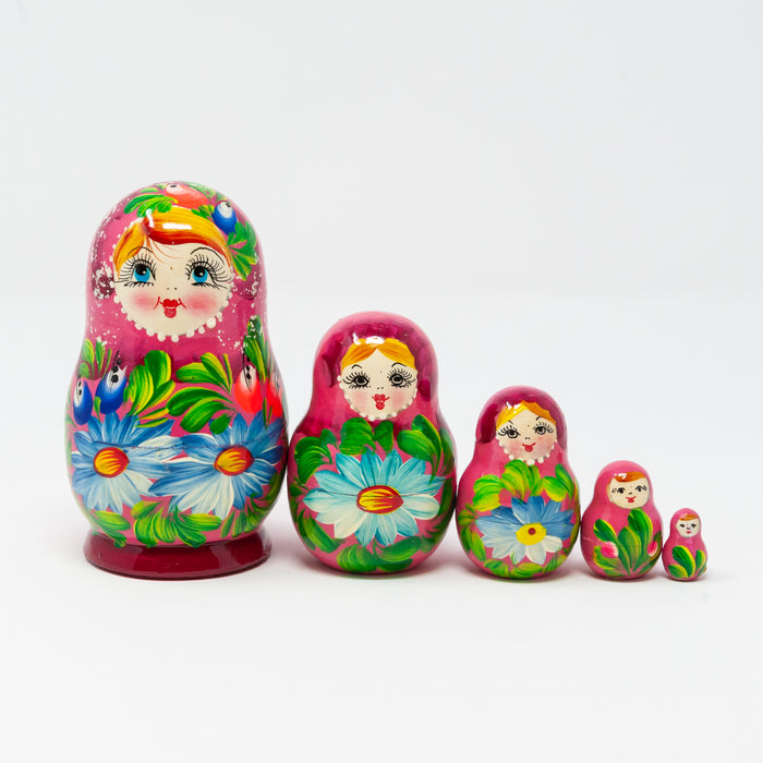 Folk Artisan Floral Doll – Set of 5 (Multiple Colour Options)