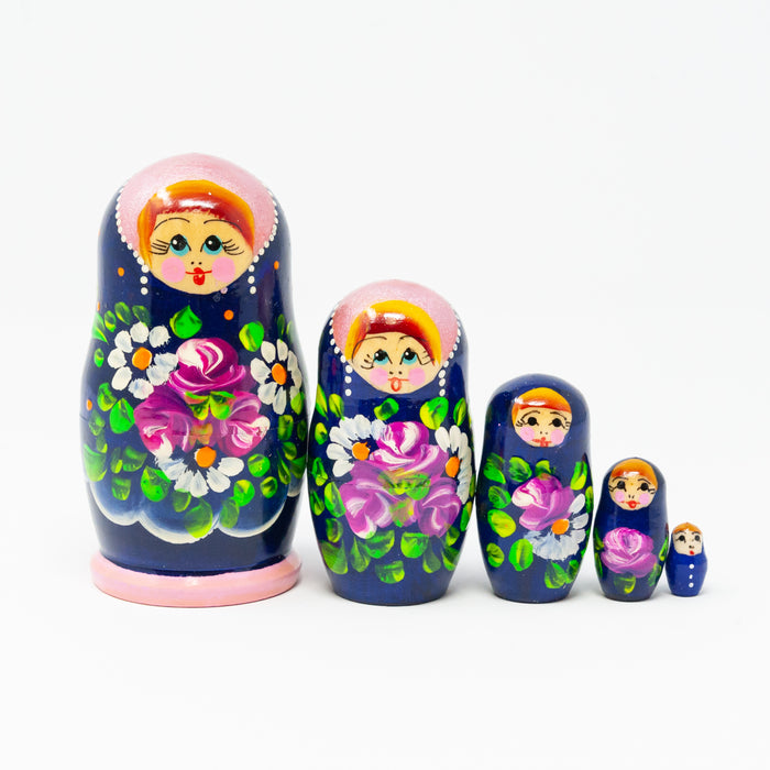 Summer Bouquet Folk Artisan Doll – Set of 5 (Multiple Colour Options)