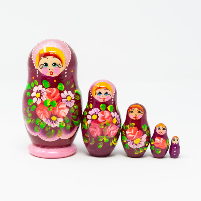 Summer Bouquet Folk Artisan Doll – Set of 5 (Multiple Colour Options)